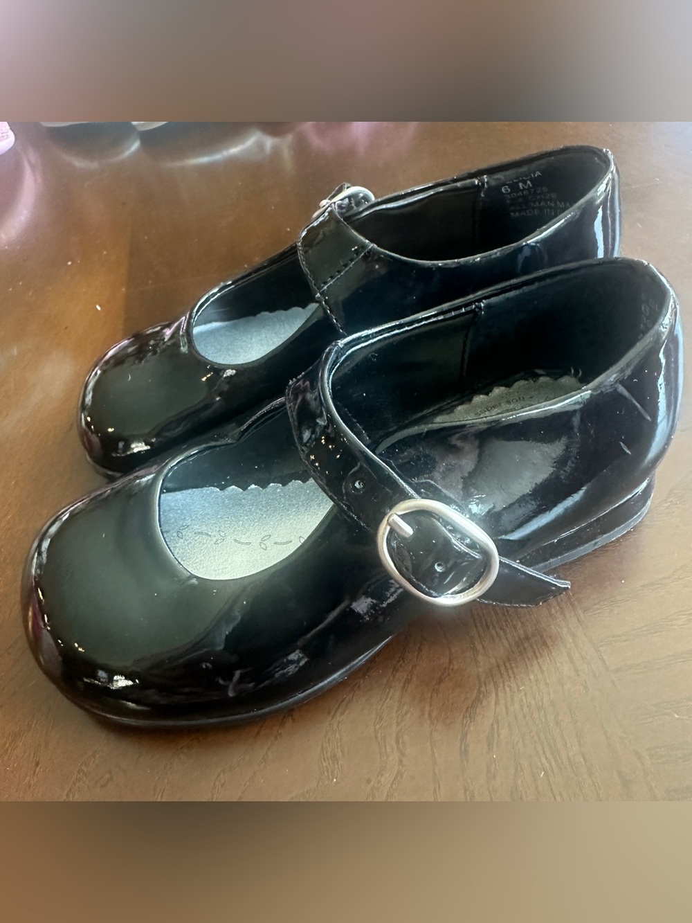 NWT Stride Rite Felicia Black Patent Leather Shoes, Size 6